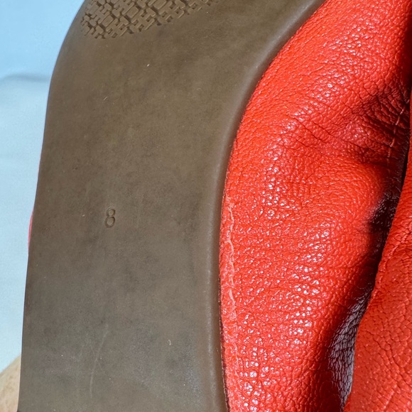 Tory Burch Allie Ballet Flats | Samba Orange / Coral Red - Picture 8 of 14